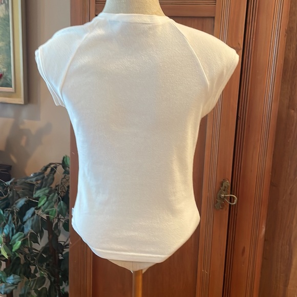 Aeropostale small slim fit white top cap sleeve lace up front 100% cotton size s - Picture 7 of 12